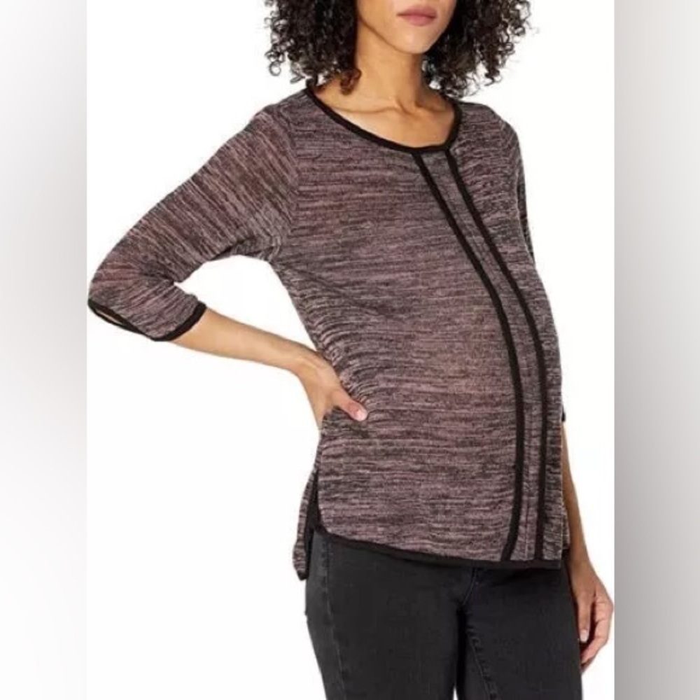 Maternal America Open Neck French Seam Maternity Top | Small